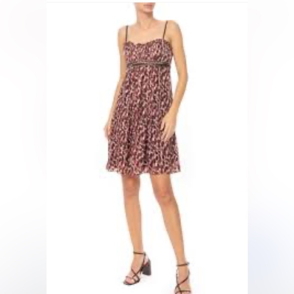 BCBG Maxazaria Petites Silk Straps orStrapless Ruffles Beads Lined Dress size 4 - Picture 1 of 16